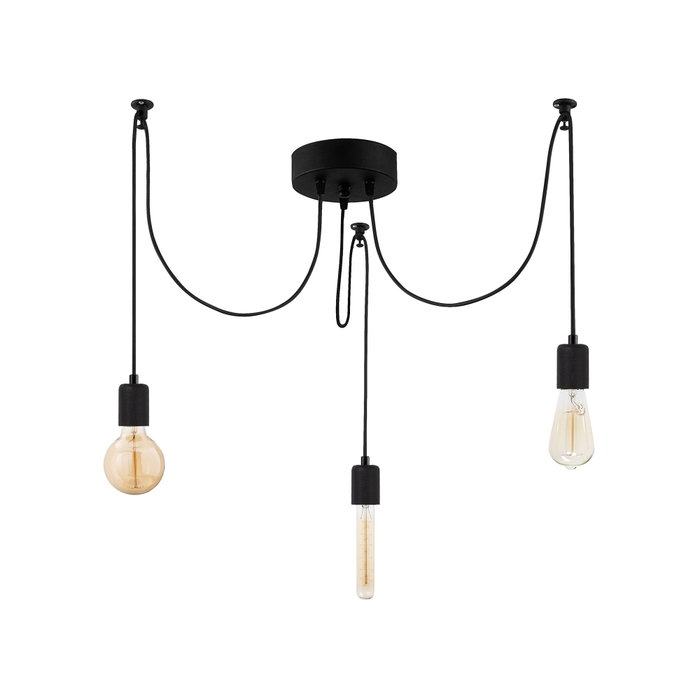 Opviq Kabluni - MR - 927 Lámpara de Araña Negra con Altura Ajustable